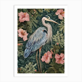 Blue Heron In The Jungle Art Print