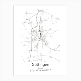 Gottingen,Germany Minimalist Map Art Print