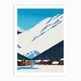 Val D'Isère, France Midcentury Vintage Skiing Poster Art Print