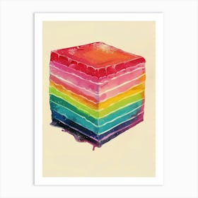 Retro Rainbow Jelly Slice 1 Art Print