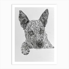 Dog Paw Line Sketch Art Print