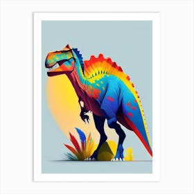 Saltasaurus 1 Primary Colours Dinosaur Art Print
