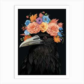 Bird With A Flower Crown Crow 3 Art Print