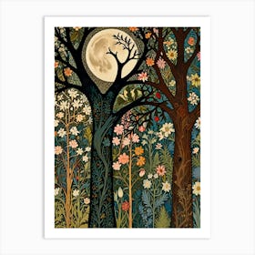 William Morris Moonlight In The Forest 14 Art Print