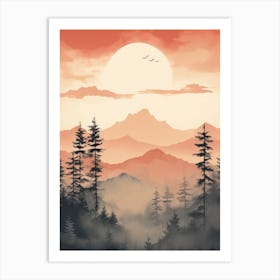 Sunset Over The Mountains Art Print