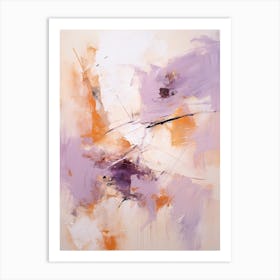 Lilac And Orange Autumn Abstract Painting 3 Art Print