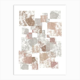 Abstract Brown Cubes Art Print