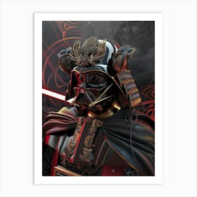 Darth Vader As A Vintagepunk Samurai 22 Art Print