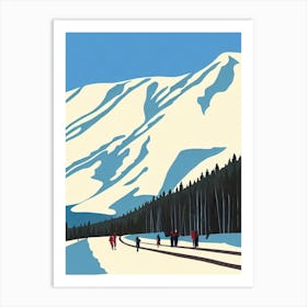 Hemsedal 2, Norway Midcentury Vintage Skiing Poster Art Print