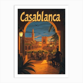 Aihrgdesign A Mid Century Modern Travel Poster For Casablanca 1 Art Print