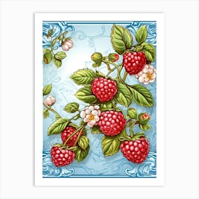 Raspberries Illustration 4 Art Print