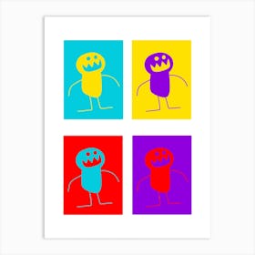 Kids Art Warhol Mascot Monster Art Print