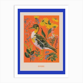 Spring Birds Poster Grebe 2 Art Print