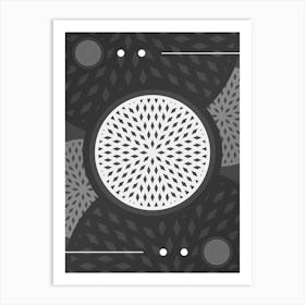 Abstract Geometric Glyph Array in White and Gray n.0064 Art Print