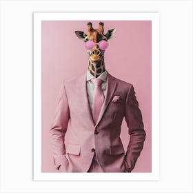 Giraffe In A Suit Art Print