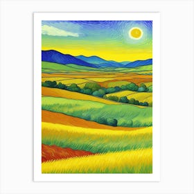 Valley of Light: Where Colors Breathe Landscape By Person Art Print