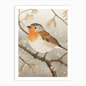 Bird Illustration Robin 2 Art Print