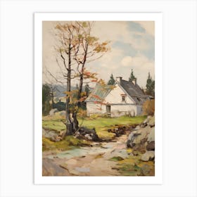 Cottage In The Countryside Painting 7 Art Print