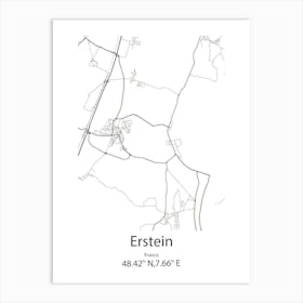 Erstein,France Minimalist Map Art Print