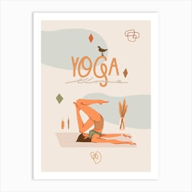 Yoga Pose. Boho Yoga Girl — boho poster, boho wall art 1 Art Print