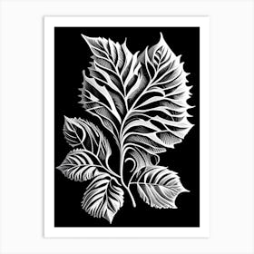 Damiana Leaf Linocut Art Print