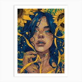 Sunflower Girl 15 Art Print