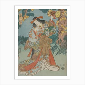 Right Sheet Of A Vertical Ōban Diptych Art Print