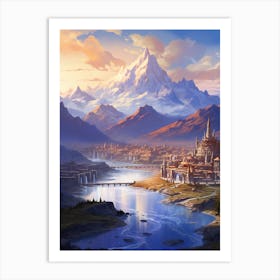 Village Painting Art Print