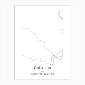 Gotsucho,Japan Minimalist Map Art Print