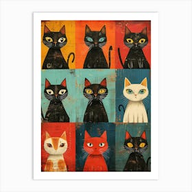 Cats On The Wall 1 Art Print