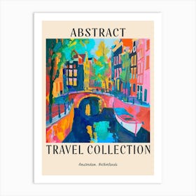 Abstract Travel Collection Poster Amsterdam Netherlands 4 Art Print
