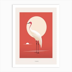 Minimalist Crane 2 Bird Poster Art Print