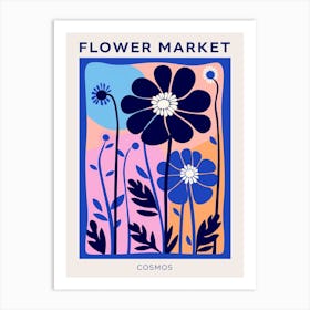 Blue Flower Market Poster Cosmos 3 Art Print