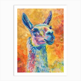 Llama Colourful Watercolour 3 Art Print