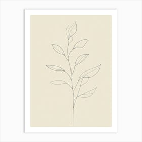 Line Drawing Of A Leaf 56 Art Print