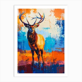 Elk painting 3 Art Print