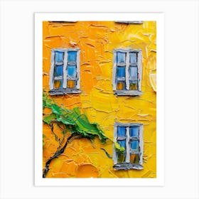 Yellow House With Tree Art Print