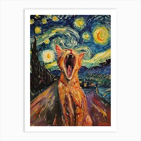 Fantastic Cat Screaming 22 Art Print