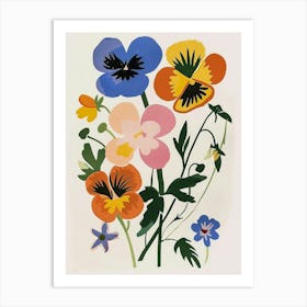 Painted Florals Wild Pansy 4 Art Print