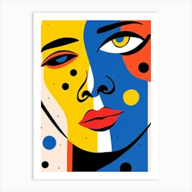 One Eye Open Geometric Face Simplistic Art Print