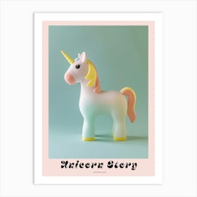 Pastel Toy Unicorn Portrait 5 Poster Art Print