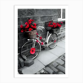 Poppies On A Bike Art Print