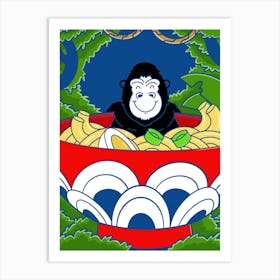 Ramen And Gorilla Art Print