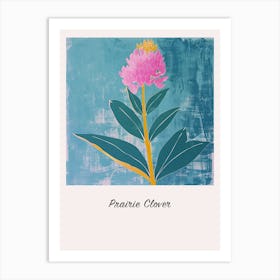 Prairie Clover Square Flower Illustration Poster Art Print