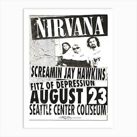 MXP-24.1 Nirvana Seattle Center Coliseum 1992 Poster Art Print