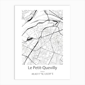 Le Petit Quevilly,France Minimalist Map Art Print