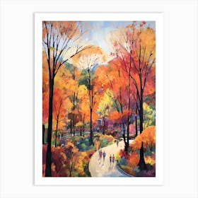 Autumn City Park Painting Central Park New York City 1 Art Print
