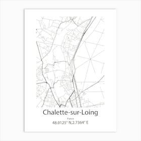 Chalette Sur Loing,France Minimalist Map Art Print