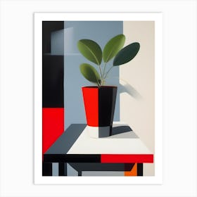 Plant In A Pot Abstract 1 Art Print