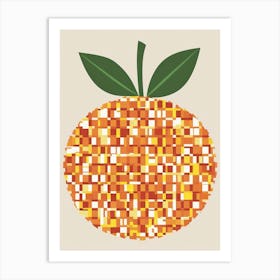 Orange Pixel Art 7 Art Print